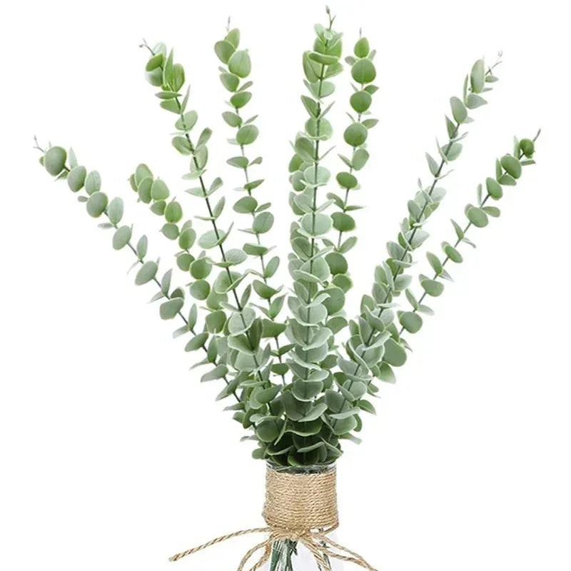 10/36PCS Artificial Eucalyptus Stems Green Leaves Eucalyptus Branches Flower Bouquet Wedding Christmas Decoration Fake Plant