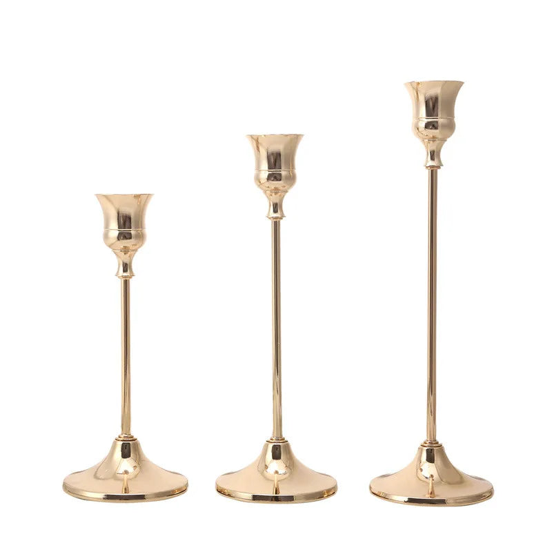 European style Metal Candle Holders Simple Golden Wedding Decoration Bar Party Living Room Decor Home Decor Candlestick