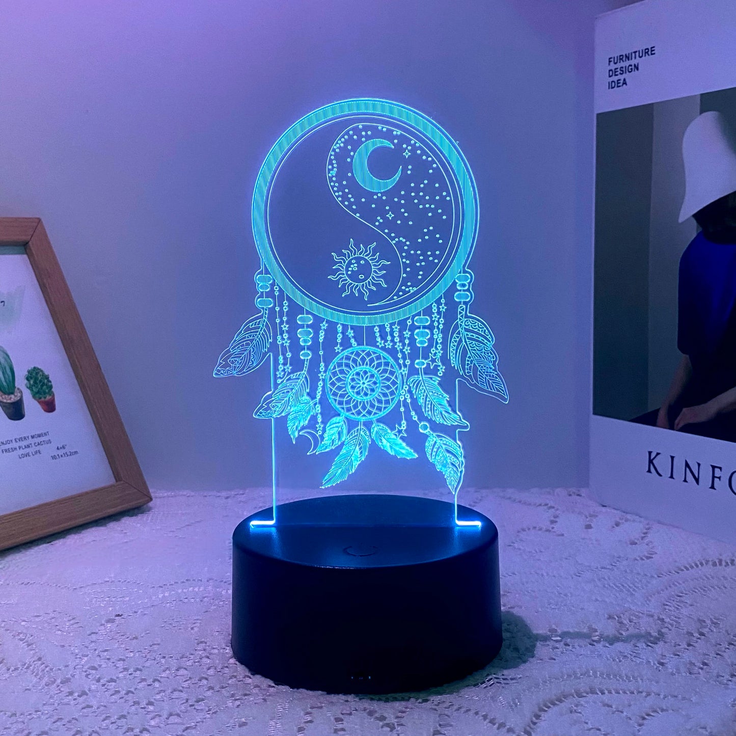 1pcs3D fishing net night light, USB creative dream decorative night light, birthday Christmas gift to friends and relatives.