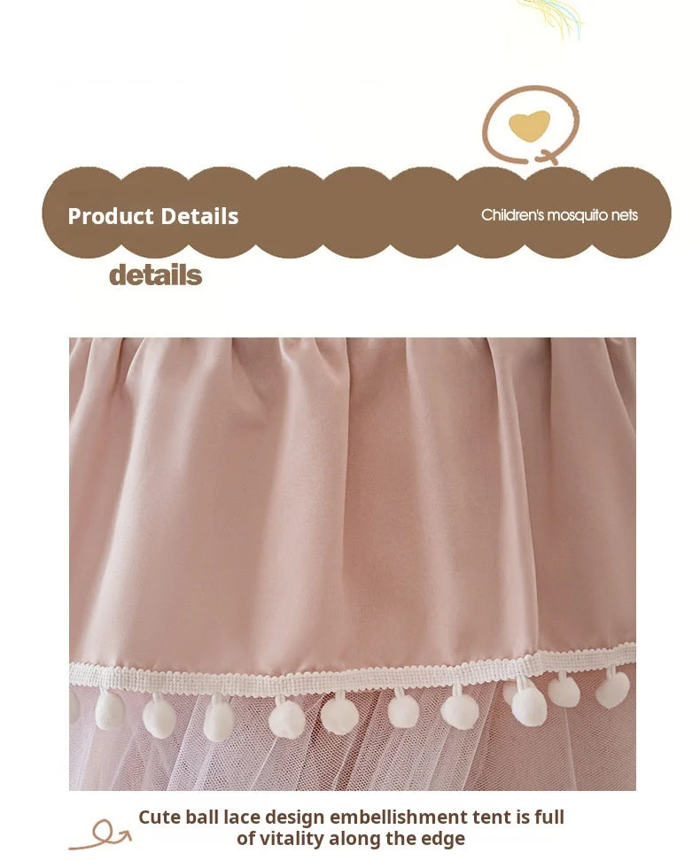Dome bed curtain children's indoor light-proof bed curtain windproof bedside ceiling blackout double-layer mosquito net curtain
