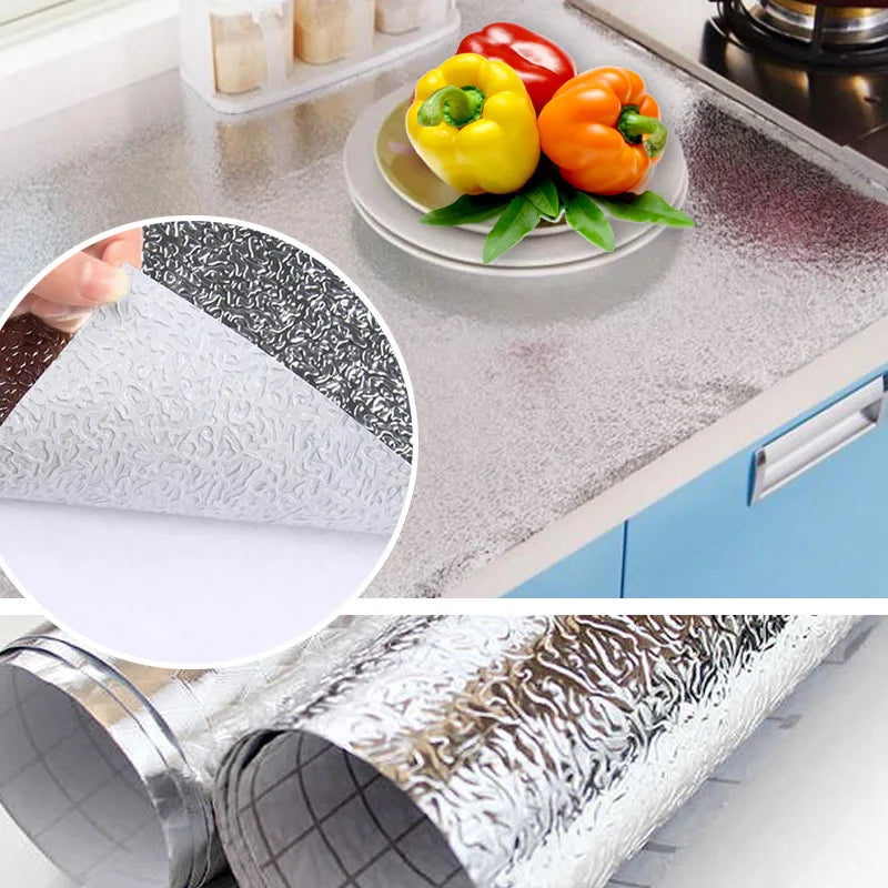 Waterproof Brushed PVC Gold Silver Wall Sticker Wardrobe Cabinet Self Adhesive Furniture Wallpaper Old Fridge Refurbishment Film