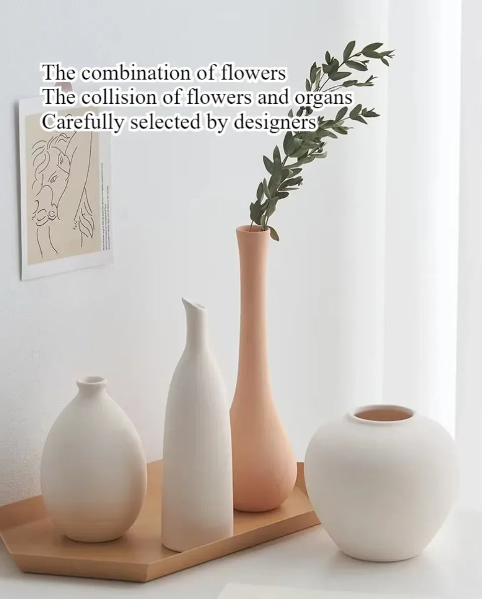 Plain Ceramic Vase  Arrangement Creative and Minimalist Nordic Ins Style Decoration Pottery Props for Home Photography Plain Vas