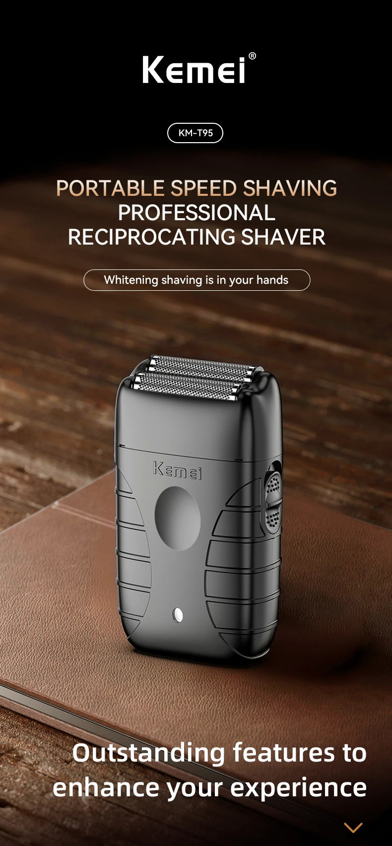 Kemei KM-1858 9000RPM 10W Hair Clipper,KM-264 Rechargeable Electric Trimmer,Original KM-T95 Shaver For Men Barber Clippers Kit