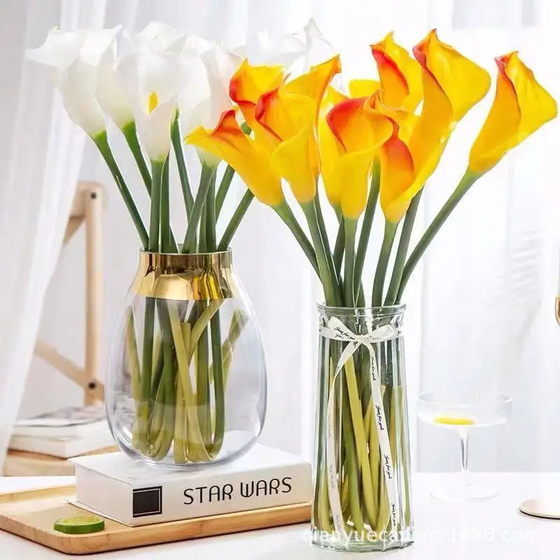 10/5Pcs Fake Calla Lily Artificial Flower Decorations for Home 37cm Flower Wedding Bridesmaids Bouquet
