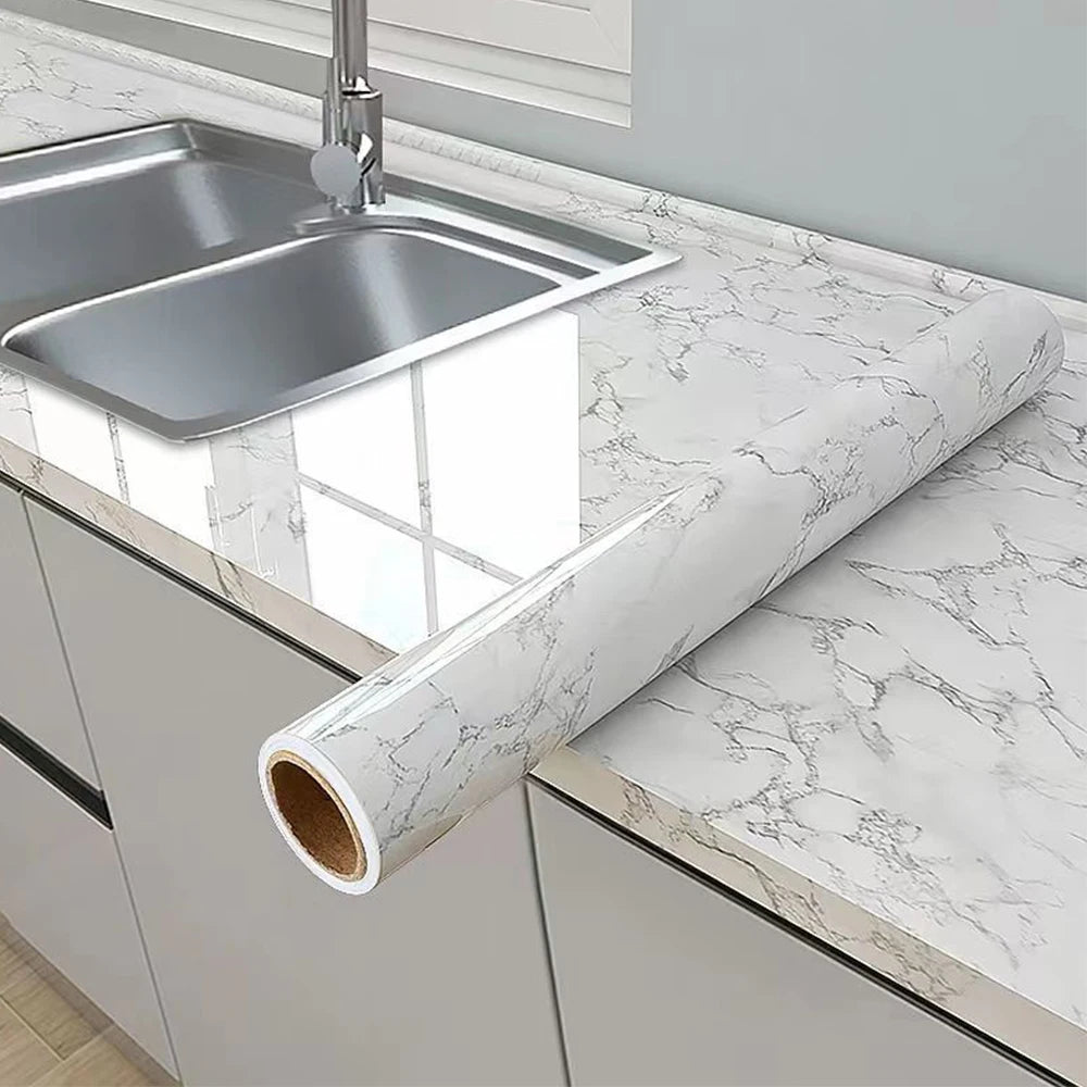 White Contact Paper Vinyl Self Adhesive Wallpaper for Bedroom Living Room Furniture Decoration Glitter Waterproof DIY Sticker