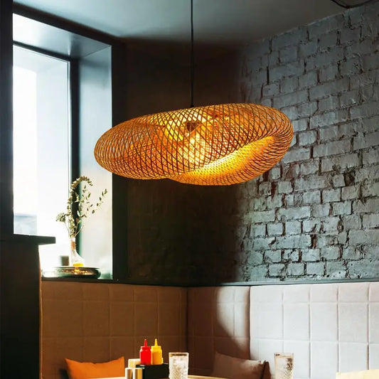 B&B Tea Room Private Room Rattan Chandelier Zen Wholesale Hotel Hot Pot Restaurant Japanese Bamboo Tea House Chinese Creativity