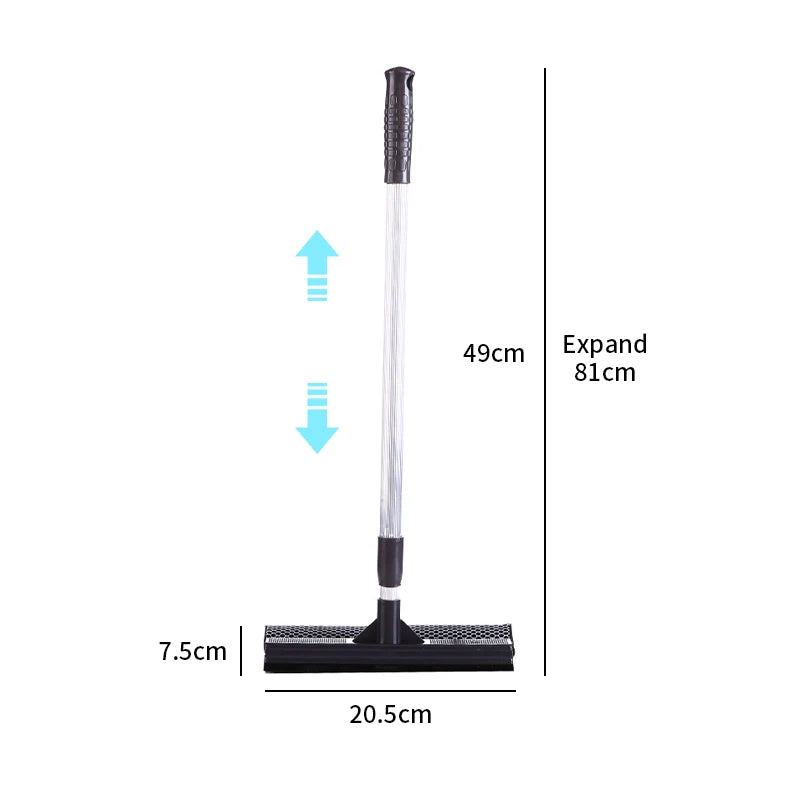 2in1 Window Cleaning Brush Bathroom Mirror Glass Wiper Cleaning Tool Sliding Door Shower Glass Door Adjustable Long Handle