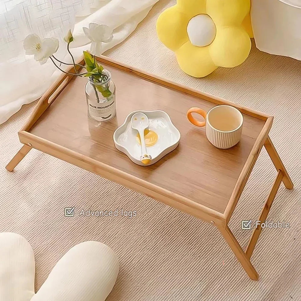 Laptop Table Wood Bed Tray Stand Lap Desk/Stand/Table Adjustable Riser Portable Laptop Folding Dining Table Holder Desk for Bed