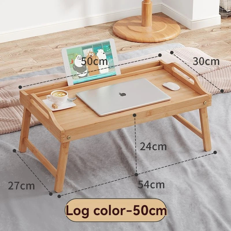 Bamboo breakfast table, bedroom, foldable computer desk, bed, lazy laptop, tablet table, children's study desk