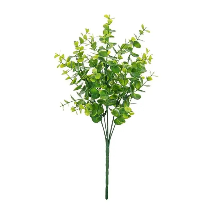 Artificial Plastic Plants Leaves Green Eucalyptus Branch Diy Garden Home Christmas Wedding Vase for Decoration Faux Fake Flowers
