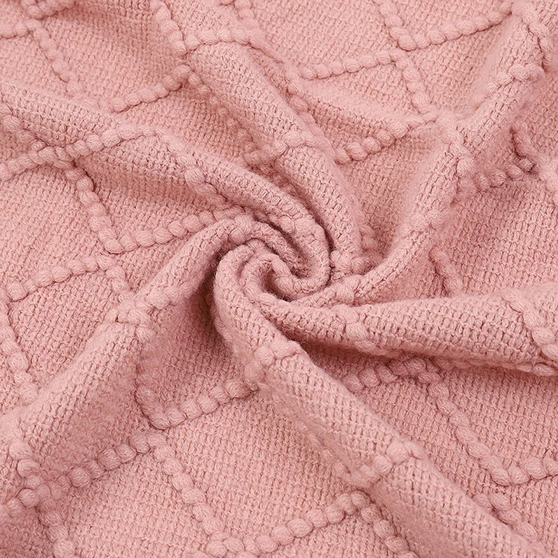 White Boho Throw Blankets Textured Big Knitted Blankets Chunky Vintage Luxury Throw Bedspread Blanket Cover Manta Para Sofá