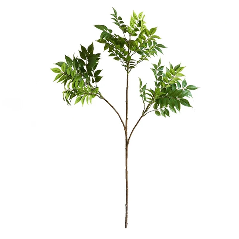 Large Artificial Plants Ficus Tree Branch Fake Lacquer Tree Plastic Banyan Plants Green Tall Palm Leaves For Home Garden Decor