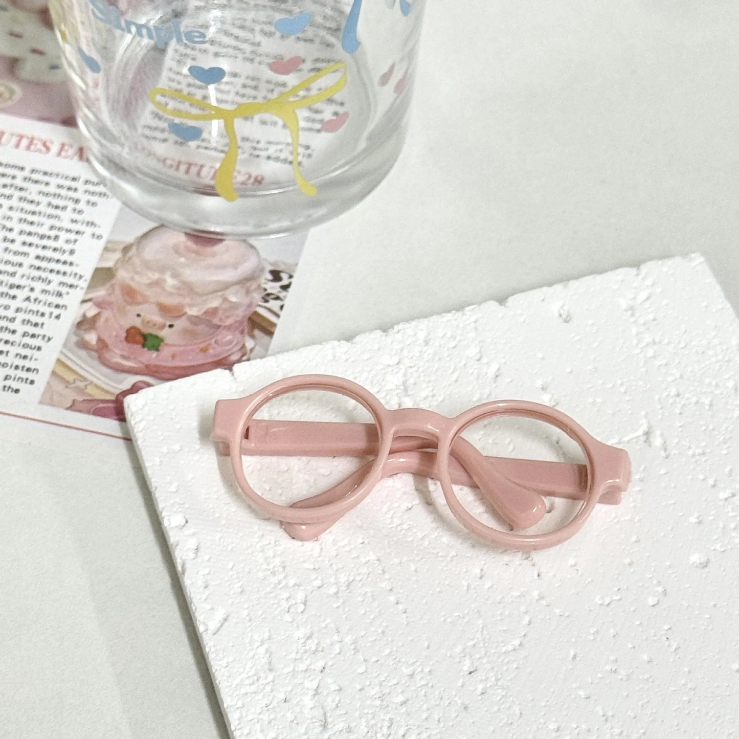 Labubu 6.5cm Glasses Accessories Transparent Plastic Glasses for 15-17cm Labubu Plush Doll DIY Toys for Labubu Sunglasses ﻿
