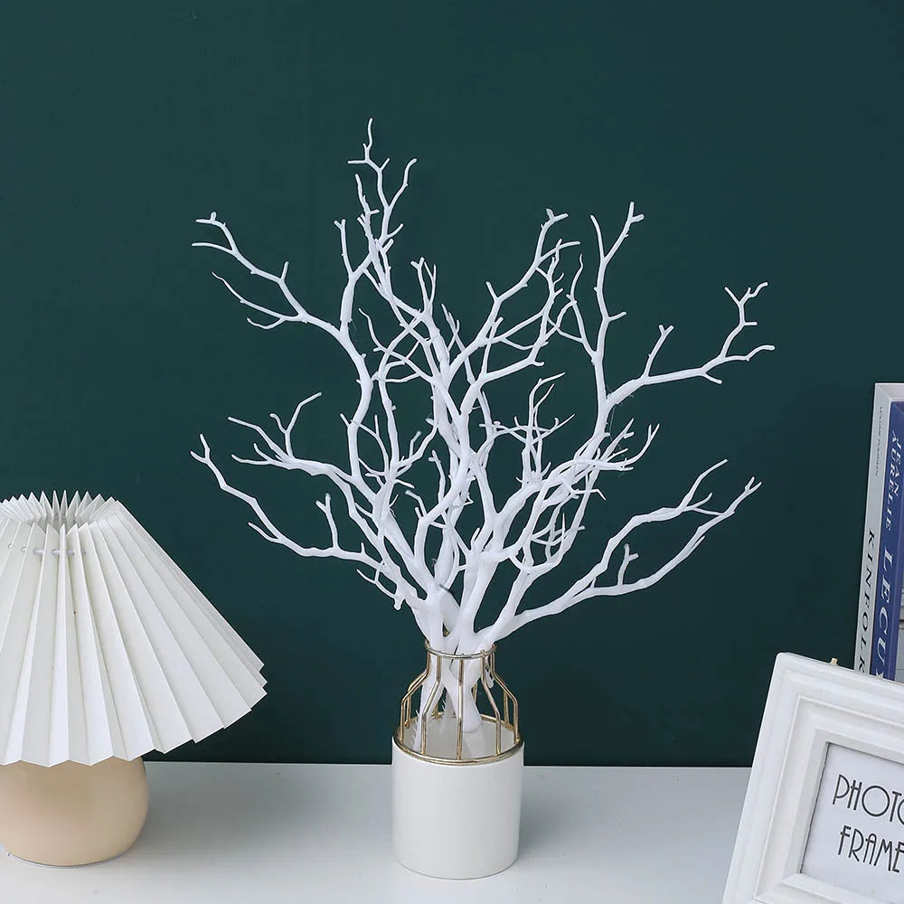 35CM Tree Branch Artificial Plants Plastic Antler Shaped Autumn and Winter Home Table Decor Fake Wedding Christmas Decoration
