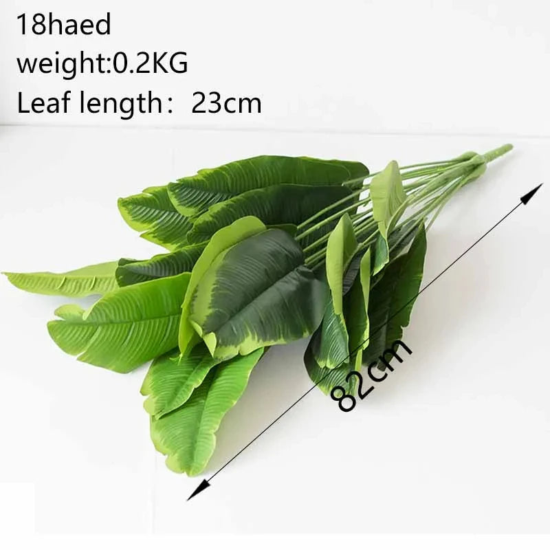 1pc Artificial Plants Large Tropical Palm Tree Fake Banana Plants Leaves Real Touch Plastic Monstera Plant For Home Garden Decor