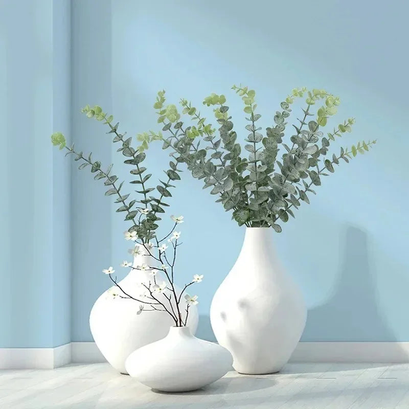 10/36PCS Artificial Eucalyptus Stems Green Leaves Eucalyptus Branches Flower Bouquet Wedding Christmas Decoration Fake Plant