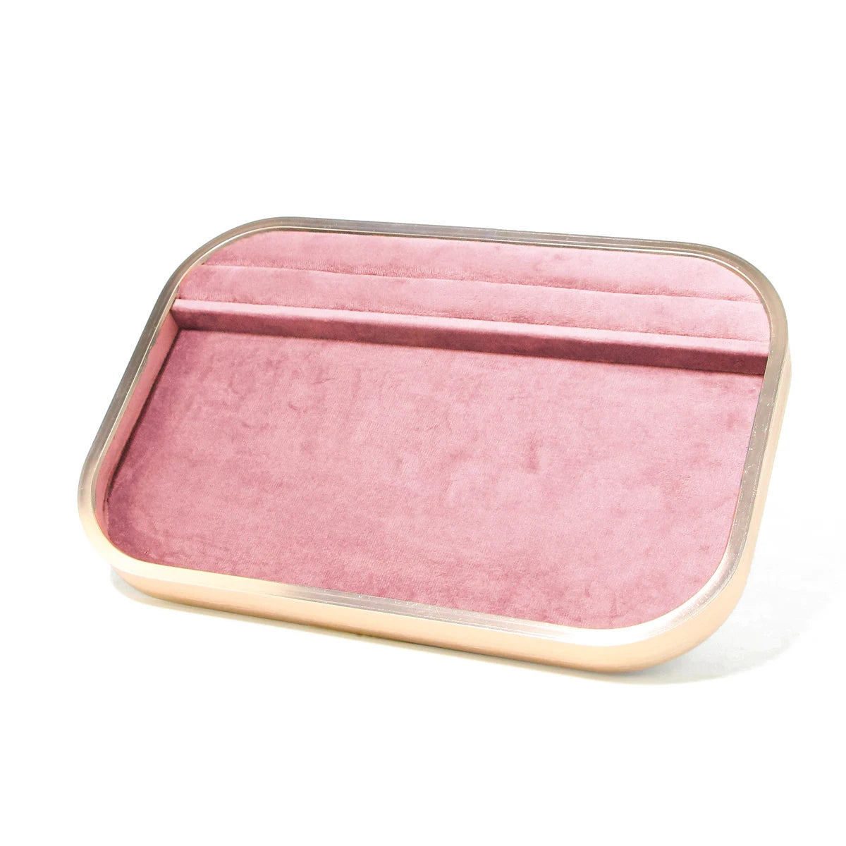 High-grade Metal-edged Jewelry Tray Inside Sufiber Velvet Jewelry Tray Necklace Ring Pendant Bracelet Storage Display Tray
