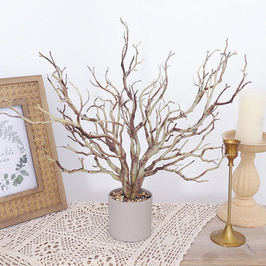 Plastic Artificial Dried Antlers Tree Branches Plant Twigs Dark Witch DIY Headband Accessories Wedding Party Xmas Decoration