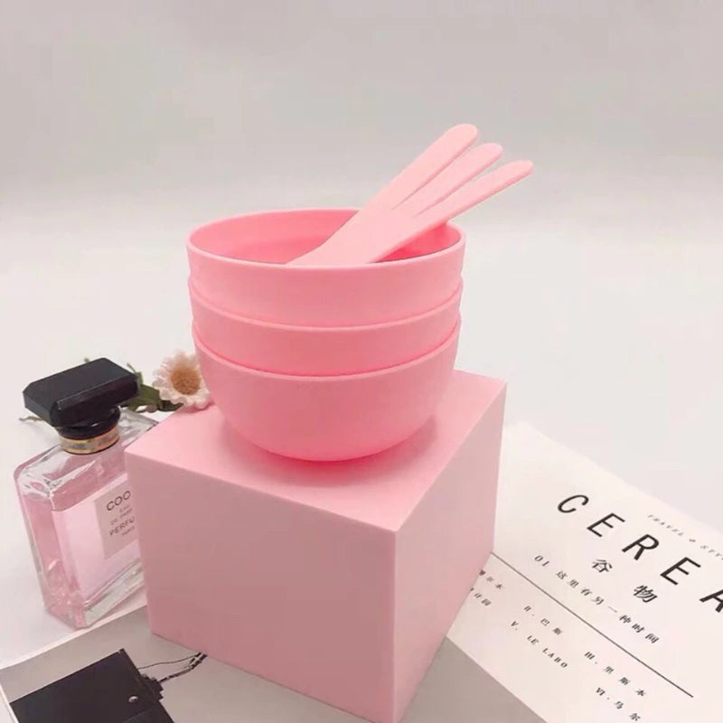 3 SET small DIY Face Masks and Mud Bowl Spoon Set Portable Beauty Tools for Homemade Essential Oil Mixing and Skin Care