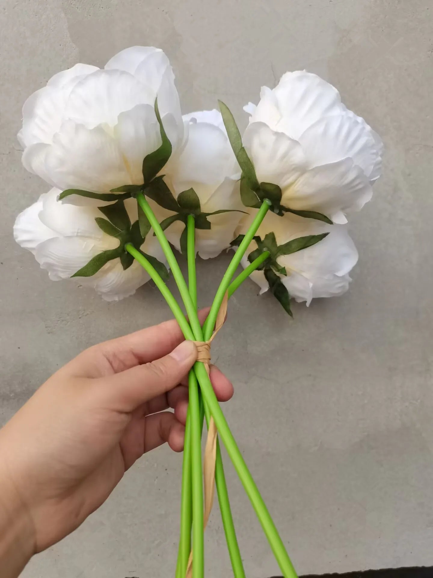 Fake Peonies Artificial Flowers Bouquet White Fake Peony Bridal Boquet Home Wedding Party Decor 5 Heads Silk Flore Peony Bouquet