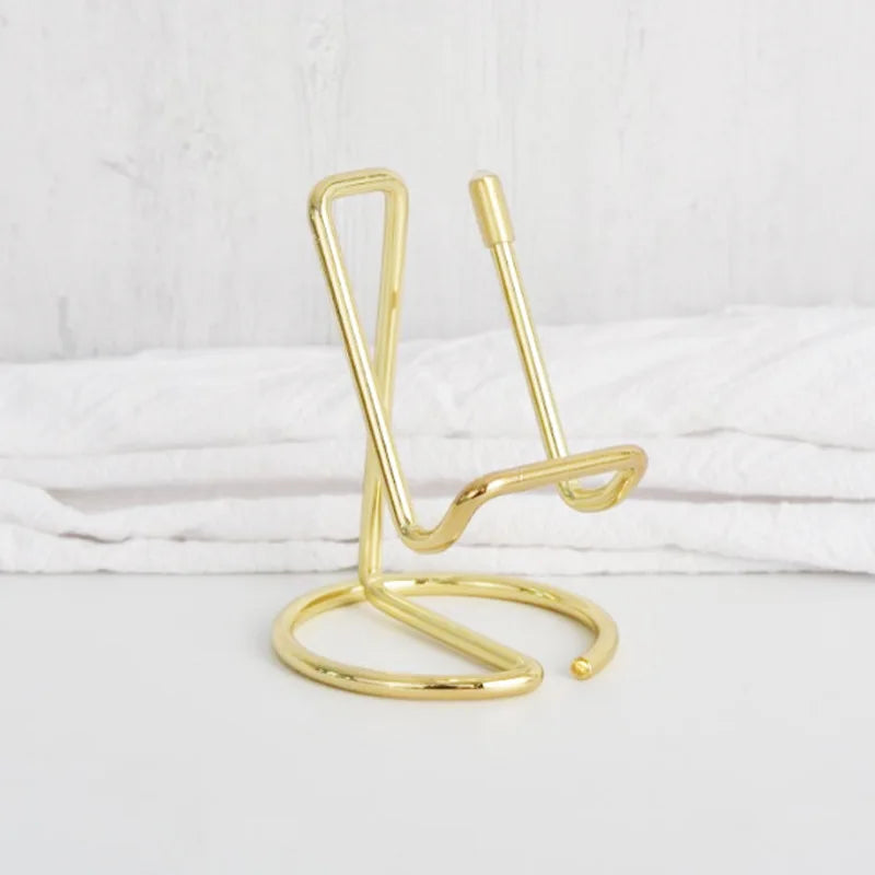 Cute Card Holder Gold Metal Paper Organizer Binder Clip Display Office Business for Men & Women Fashion Desktop Decorative