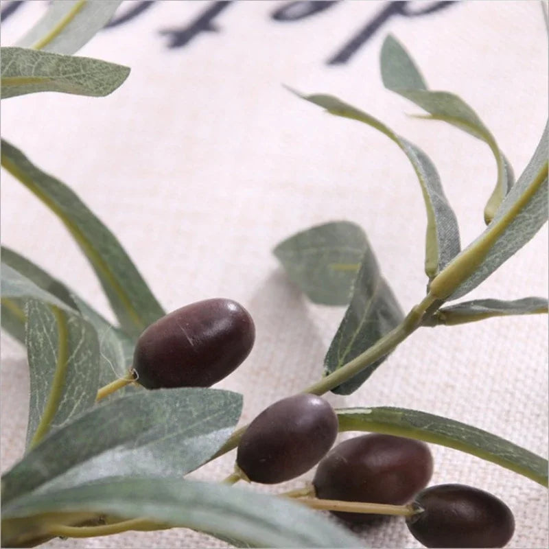 Artificial Green Plant Olive Branch 4 Forks with Fruit Olive Branch Fake Branch Wedding Home Photography Props
