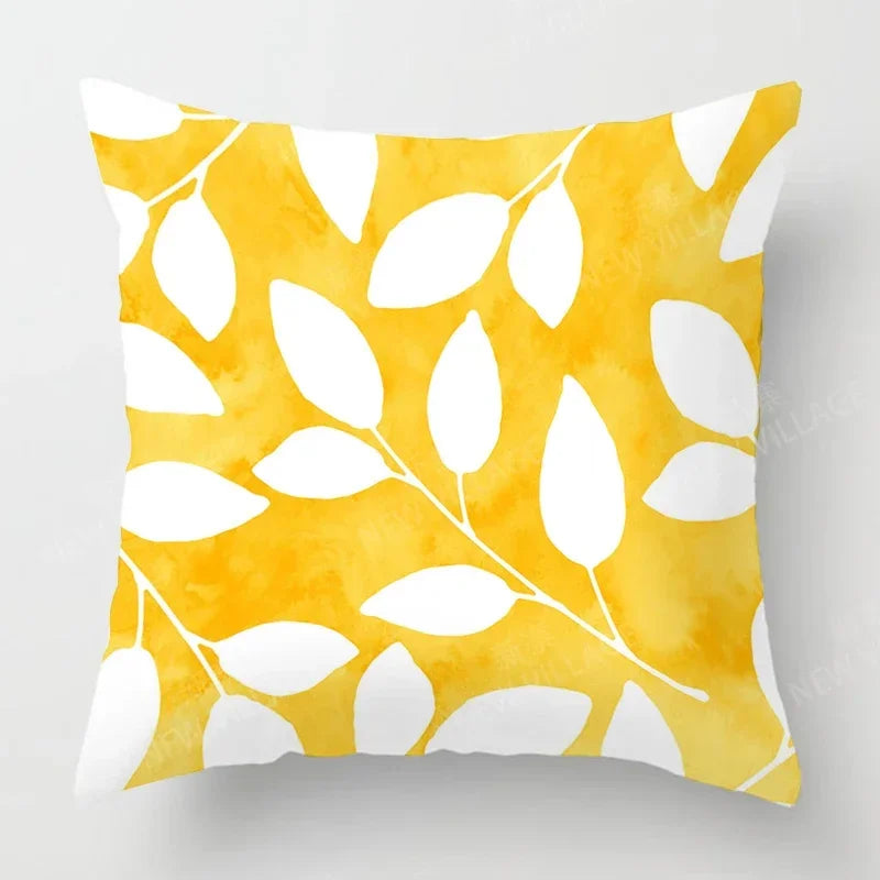 Upgrade your living room decor with a stylish geometric cushion cover in yellow and white Home Decor 45x45 40x40 50x50 60x60