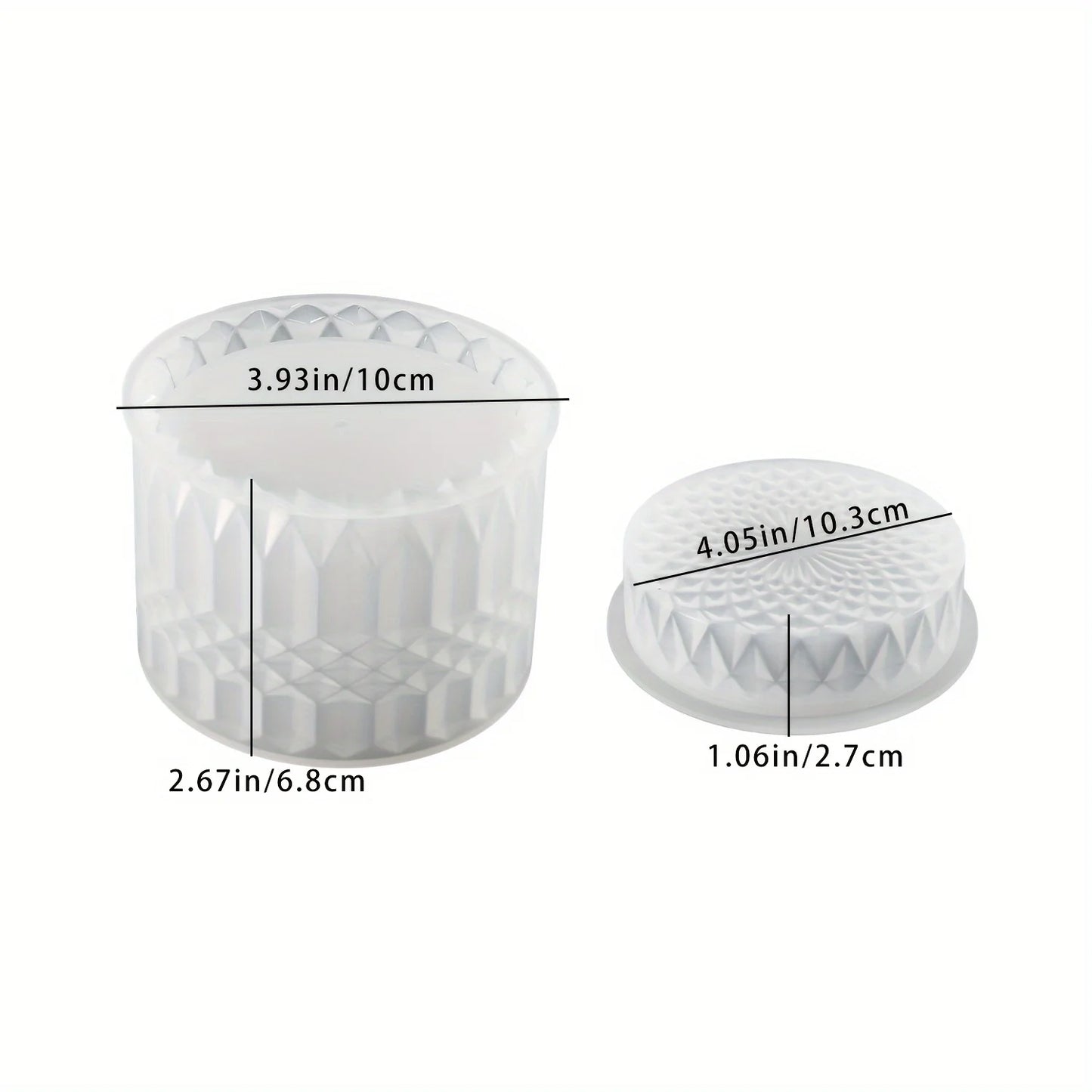 1set Silicone Mold Resin Storage Jar Jewelry Box with Lid, Round Container Jar Casting for Candle Holder DIY Resin Craft