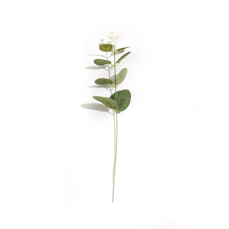 10pcs Artificial Green Turtle Leaf Eucalyptus Leaf Fake Silk Plant For DIY Wedding Birthday Party Home Decor Palm Leave