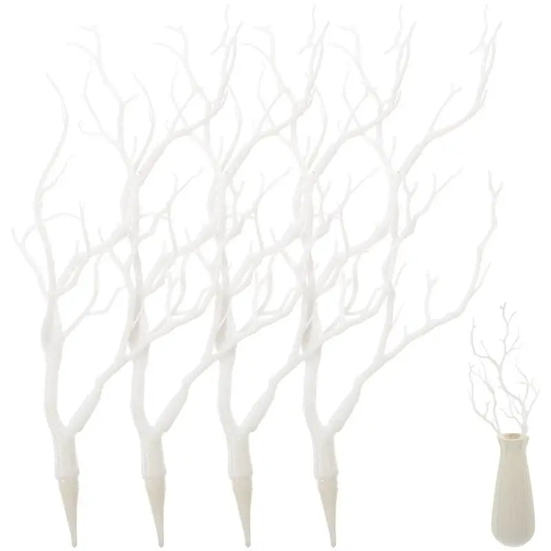4pcs Artificial Dried Branch Simulation Antlers Tree Branch Fake Plastic Decor Dried Twig Branches Twigs Home Festival Vase