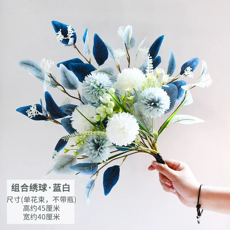 Artificial Flowers Peony Fake Flowers Hydrangea Crafts for DIY Home Bridal Wedding Party Festiva Decoration