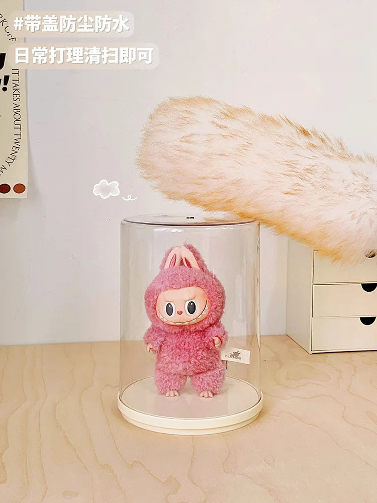 Labubu Pendant Display Box Rotating Transparent Labubu Doll  Storage Blind Box Storage Display Dustproof And Moisture-Proof