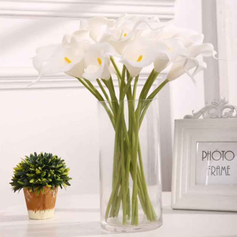 1/10 Pieces Artificial Flowers Calla Lily Bunch Fake Bouquet Table Home Wedding Decoration Fall Decor Artificial Dried Flowers