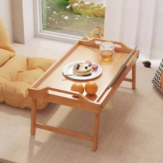 Bamboo breakfast table, bedroom, foldable computer desk, bed, lazy laptop, tablet table, children's study desk