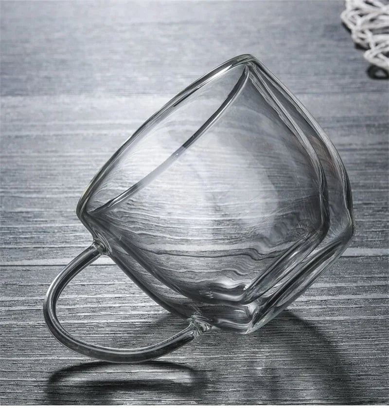 150/250/350ML Glass Cup with Handle Heat Resistant High Borosilicate Double Wall Glass Coffee Milk Beer Cups Kitchen Tools Gift