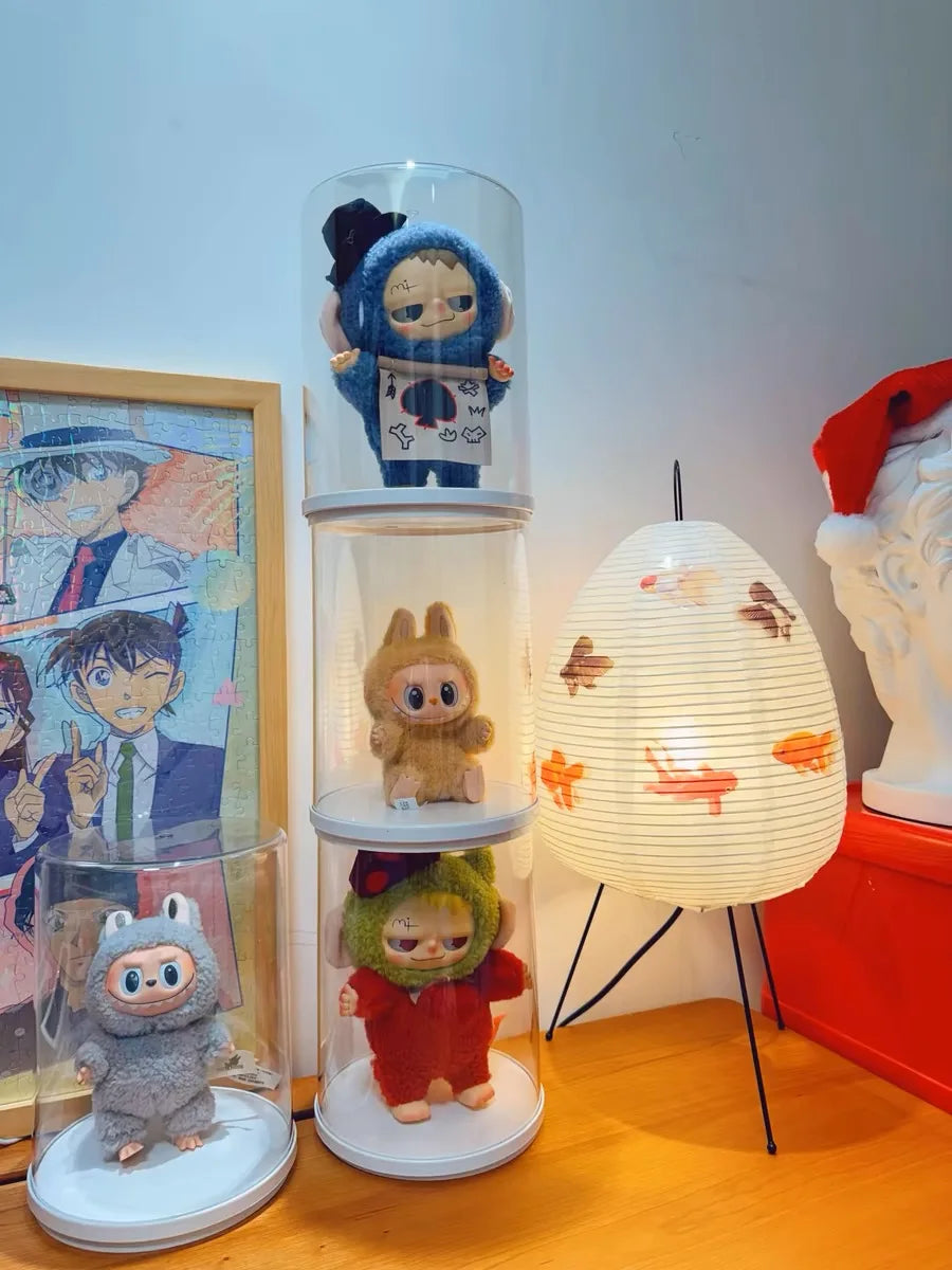 Labubu Pendant Display Box Rotating Transparent Labubu Doll  Storage Blind Box Storage Display Dustproof And Moisture-Proof