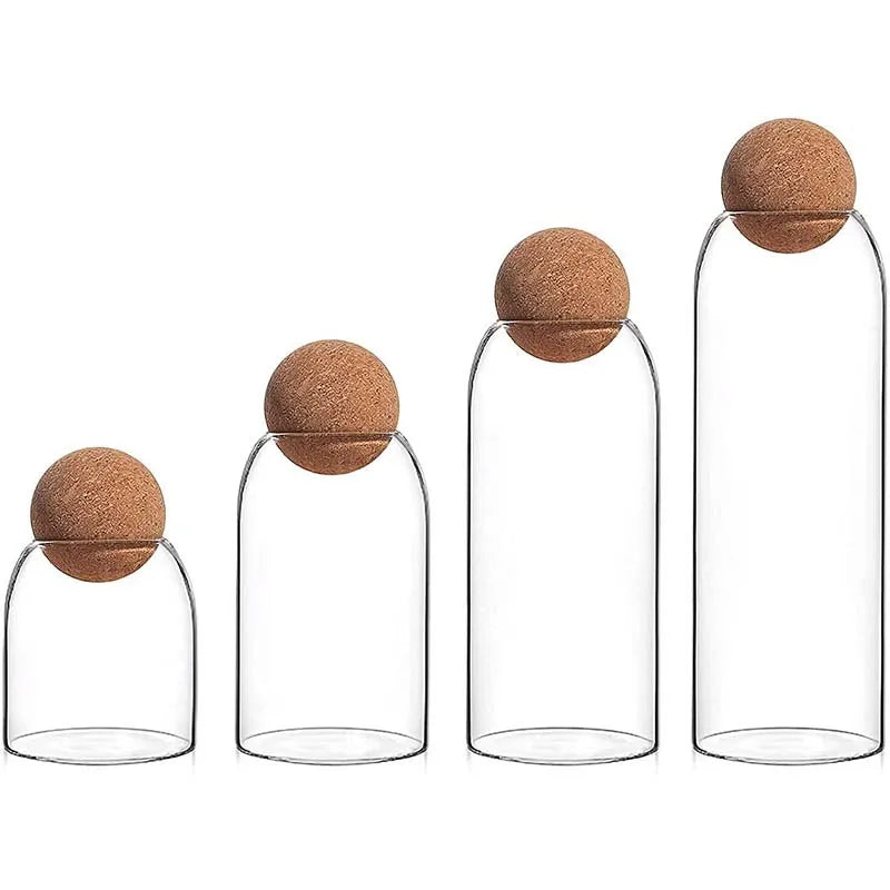 Glass Sealed Jar Kitchen Miscellaneous Grain Storage Jar Coffee Bean Transparent Glass Product Storage Jar