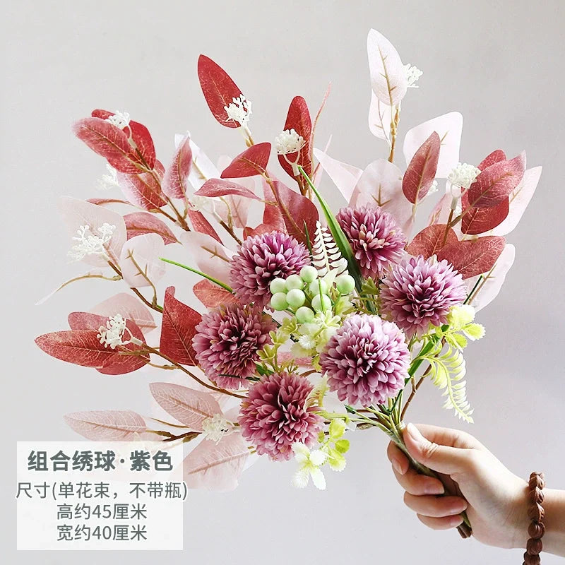 Artificial Flowers Peony Fake Flowers Hydrangea Crafts for DIY Home Bridal Wedding Party Festiva Decoration