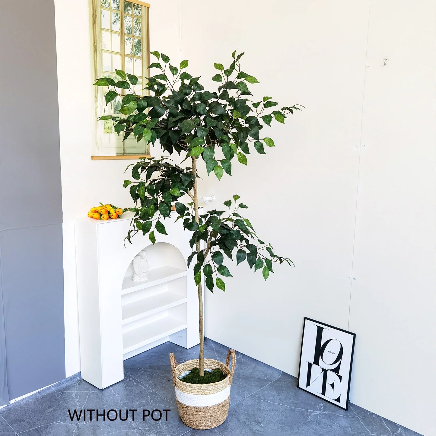 130-170CM New Artificial Ficus Plant banyan tree Branches Faux Tall Plant Ornament indoor Fake Plant For Home living room decor