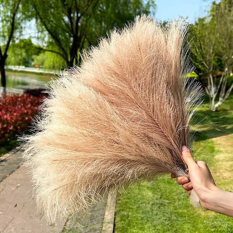15/30Pcs Artificial Pampas Grass Bouquet Home Living Room Wedding Party Decoration Fake Plant 43cm Dried Flower Reed DIY Vase