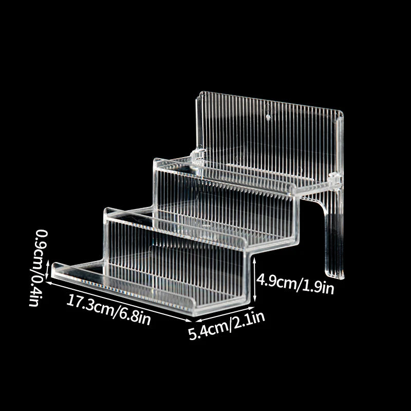 1-3 Tier Acrylic Display Stand Mini Doll Storage Rack Model Figurine Display Stand Transparent Ladder Makeup Organization Shelf