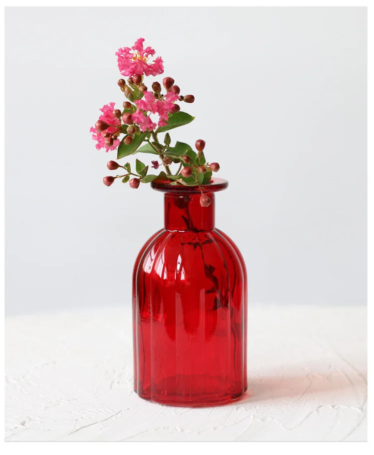 Glass Vase Living Room Decoration Small Fresh Flower Vases For Homes Table Bedroom Decor Modern Terrarium Home Accessories
