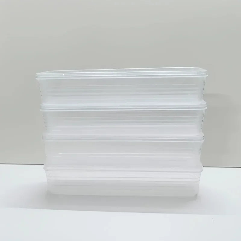 Rectangular Food Storage Containers Long Fresh-Keeping Sealed Boxes Plastic Reusable Kitchen Storage Solution Fridge Organizer