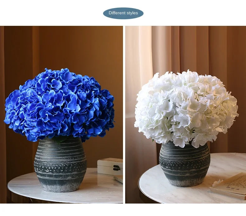 Simulation Mallorca Artificial Flower Big 5 Hydrangea Silk Cloth Home Living Room Table Decoration Wedding Fake Flower Blue
