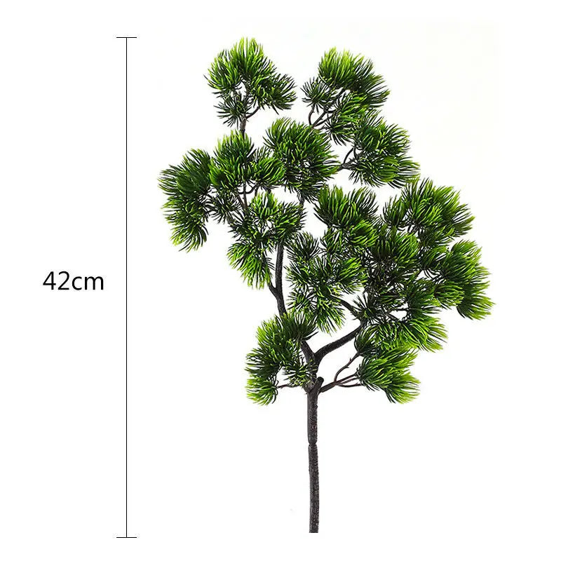 42cm Artificial Plant Pine Branch Green Leaves Fake Plants Home Pine Bonsai Accessories Wedding Flower Arrangement Decoration