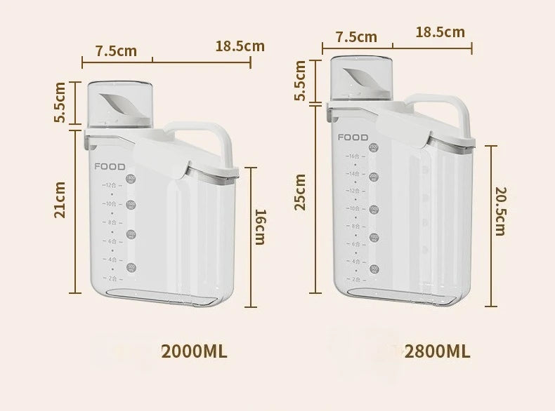 Cereal Containers Storage Compact  Clear Dry Food Storage Containers with Pouring Spout Measuring Cup