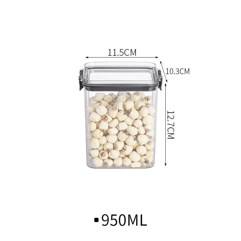 Transparent Food Storage Containers Kitchen Storage Airtight Cans Plastic Storage Boxes Stackable Food Storage Boxes