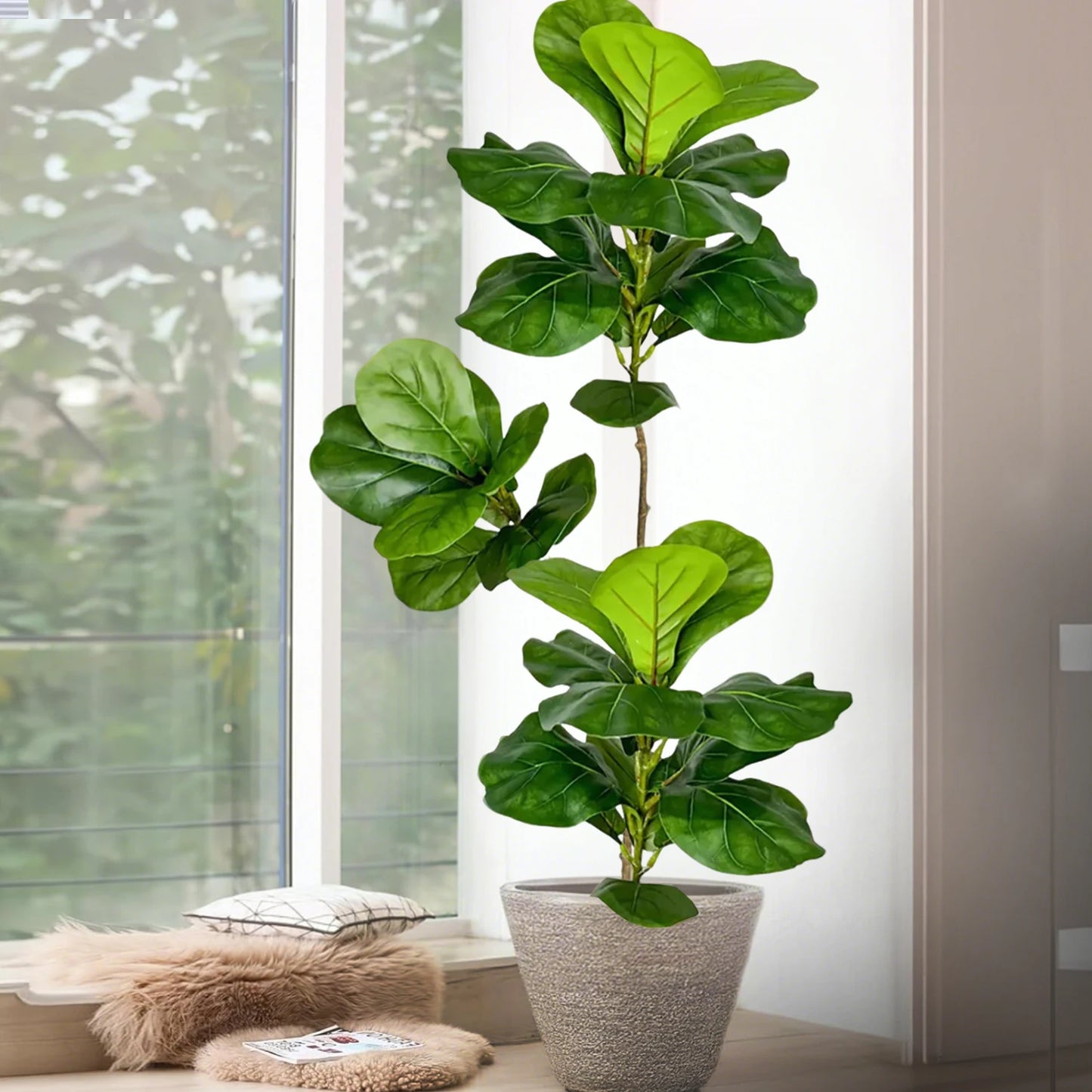 76-135cm  Artificial Plants Fake Bamboo Tree Branch Plastic Nandina Leaves Tall Green Landscape For Home Garden Decor