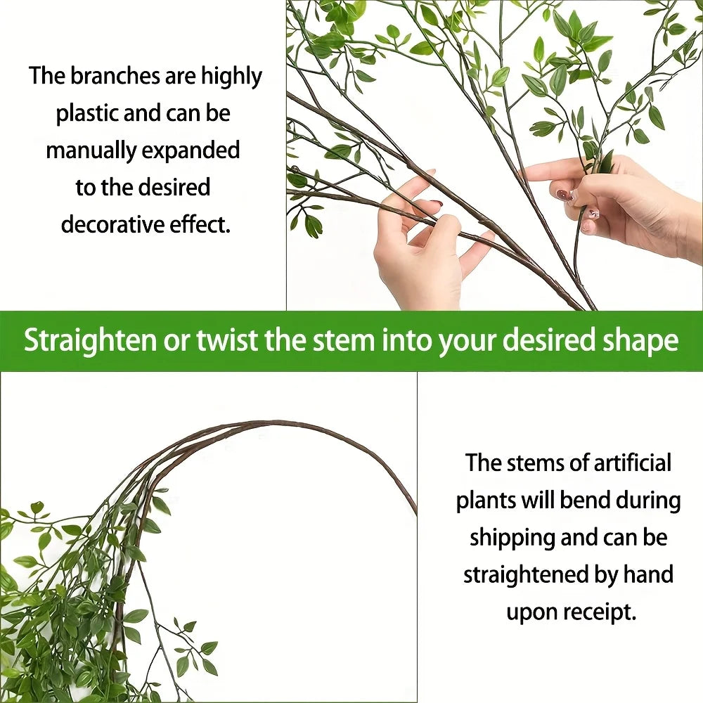 2Pc Simulation Rattan Artificial Plant Branches Suitable for Living Room Shopping Center Decoration Photography Props Decoration