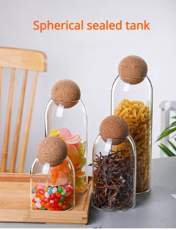 Glass Sealed Jar Kitchen Miscellaneous Grain Storage Jar Coffee Bean Transparent Glass Product Storage Jar